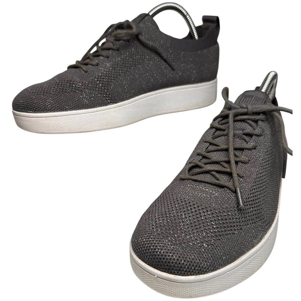 FitFlop‎ Women 7.5 Rally Knit Trainer Sneakers Metallic Gray Shimmer Activewear - Picture 11 of 16